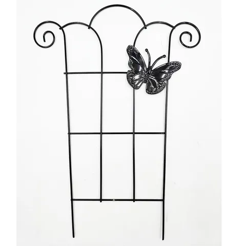 Pflanzenrankhilfe Aus Eisen Dekorative Metall Gartenstütze Mit Vogel Schmetterling Design Für Kletterpflanzen Im Freien Schwarzer Blumenrahmen