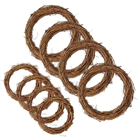 Natürlicher Rattan Kranz DIY Handgewebter Rebenring Für Weihnachten Ostern Neujahr Türdekoration Florale Bastelbedarf