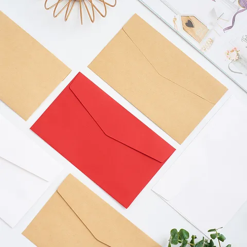 Minimalist Kraft Paper Envelopes For Wedding Invitations Business Postcard Storage Blank Mailing Stationery Envelopes