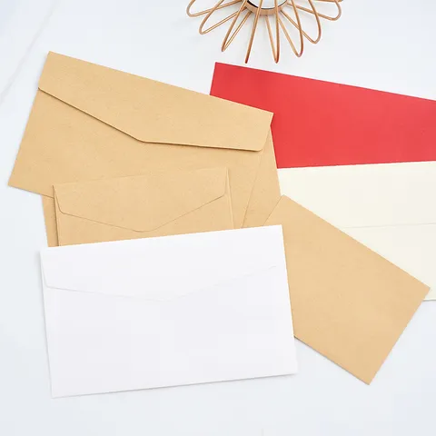 Minimalist Kraft Paper Envelopes For Wedding Invitations Business Postcard Storage Blank Mailing Stationery Envelopes