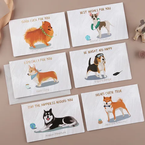 Niedliche Karikatur Hund Grußkarte Goldfolie Geprägte Karton Nachricht Karte Mit Umschlag Für Geburtstag Segen Valentinstag Erntedankfest Schreibwaren