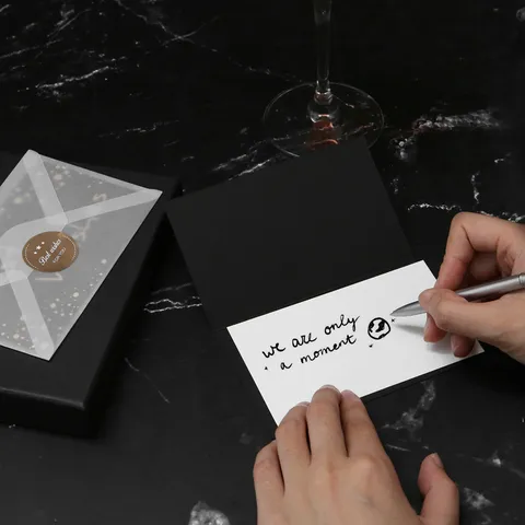 Minimalistische Schwarze Karton Grußkarte Luxus Goldgeprägt Kosmisch Sternbild Business Nachricht Geburtstag Danke Karte Mit Umschlag
