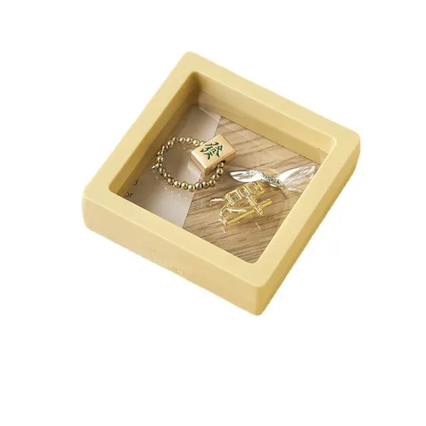 Tragbare Schwebende Schmuck Aufbewahrungsbox Anti-Oxidation Transparente Folie Gehäuse Ohrringe Halskette Armband Display Box Organizer