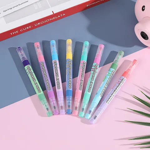 Double Ended Highlighter Pens Pastel Aesthetic Marker Pens For School Student Note Taking Journaling Stationery Supply