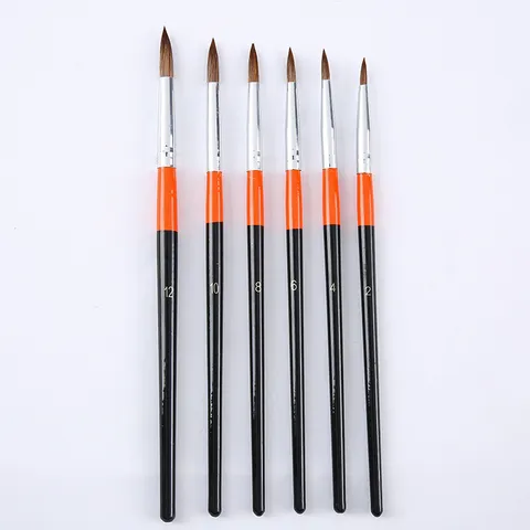 Professional Artist Paint Brush Set Black Wooden Handle Horse Hair Watercolor Acrylic Oil Painting Brushes