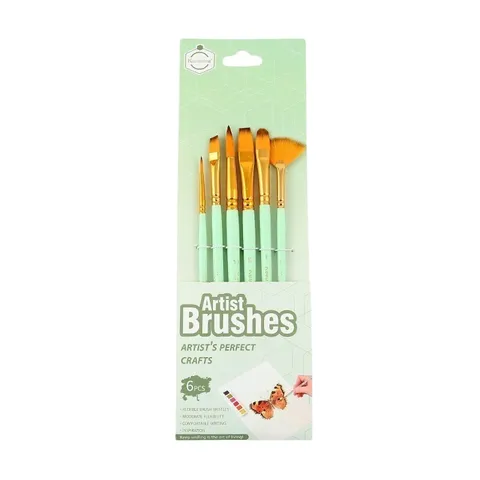 Professional Artist Paint Brushes Set Nylon Hair Wood Handle For Watercolor Acrylic Oil Painting Drawing Green