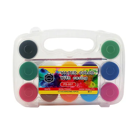 Collection de Pigments de Peinture Aquarelle pour Enfants Liquide de Dessin Lavable Avec Pinceau Pour Bricolage