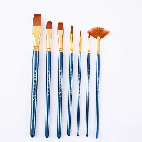 Nylon Paint Brushes Watercolor Acrylic Drawing Brushes Professional Art Painting Supplies Blue Wood Handle Artist Brushes