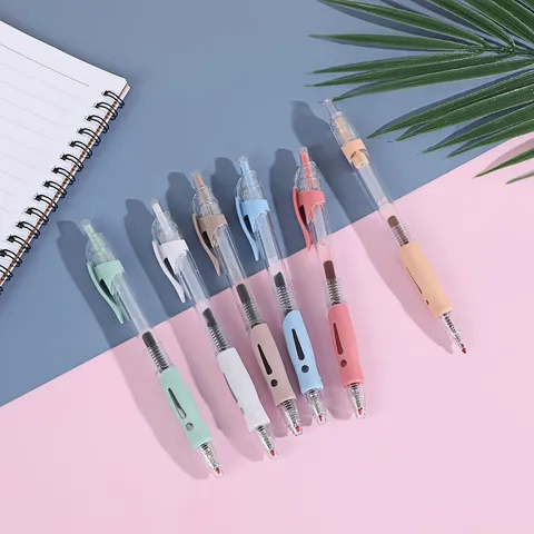 Retro Press Gel Pen Bullet Tip Colorful Journaling Pen Student Writing Pen Office Stationery Supplies