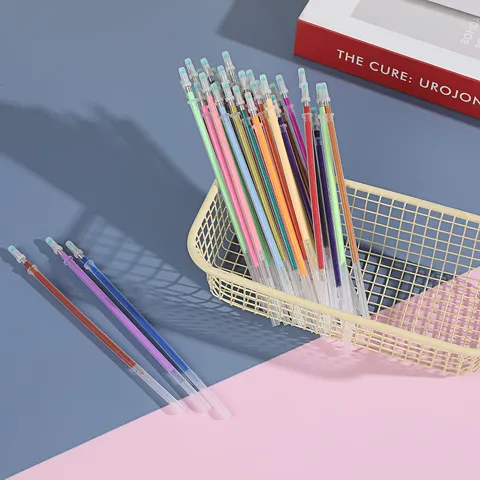 Colorful Gel Pen Refills Assorted Colors Fluorescent Metallic Pastel Glitter Highlighter Replacement Stationery