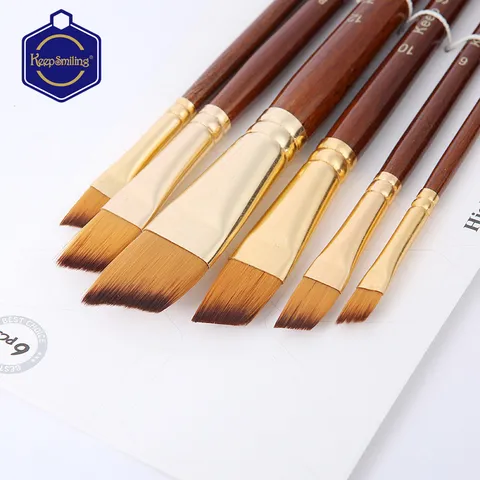 Professional Artist Paint Brush Set Wooden Handle Nylon Hair Watercolor Acrylic Oil Painting Drawing Tools Art Supplies
