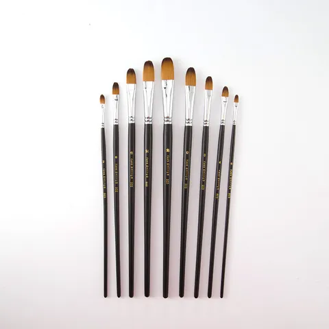 Professional Artist Paintbrush Set Wood Handle Nylon Hair Watercolor Acrylic Oil Painting Brushes Art Supplies