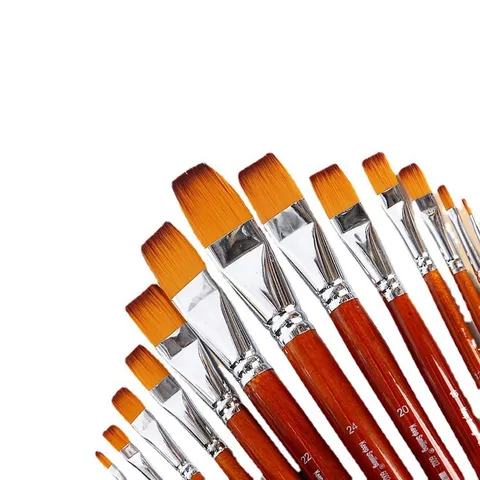 Nylon Hair Paint Brush Wood Handle Artist Paintbrushes For Watercolor Acrylic Oil Painting And Drawing Art Supplies