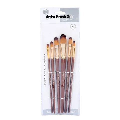 Professional Artist Paint Brush Set Wooden Handle Synthetic Hair Watercolor Acrylic Oil Painting Brushes
