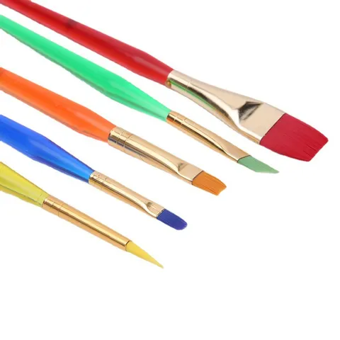 Painting Brushes Set DIY Graffiti Drawing Palette Pigment Tray Plastic Handle Colorful Brush Art Tools Kit