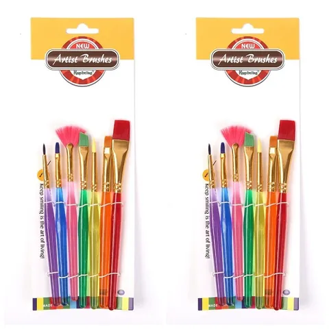 Pennelli per Graffiti DIY per Bambini Manico in Plastica Pelo in Nylon Varie Forme di Punta Strumenti per Pittura d'Arte
