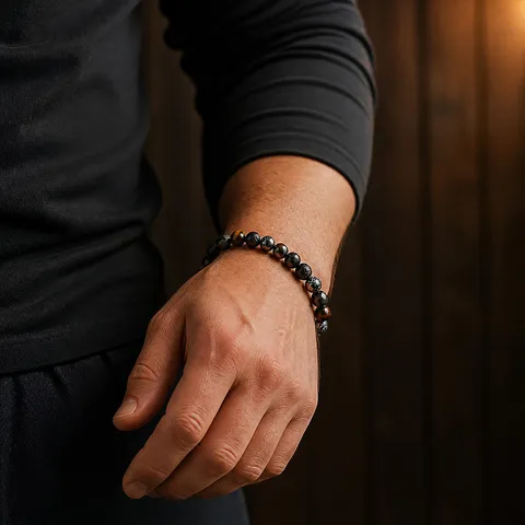 Herren Naturstein Perlen Stretch Armband Lavastein Tigerauge Hämatit Perlenarmband Mode Energie Schmuck Geschenk