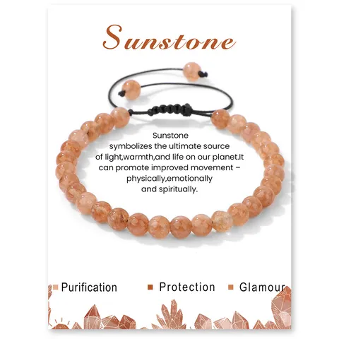 Natural Stone Beaded Bracelet Handmade Woven Adjustable Rope Tiger Eye Amethyst Agate Bracelet For Women Men Jewelry