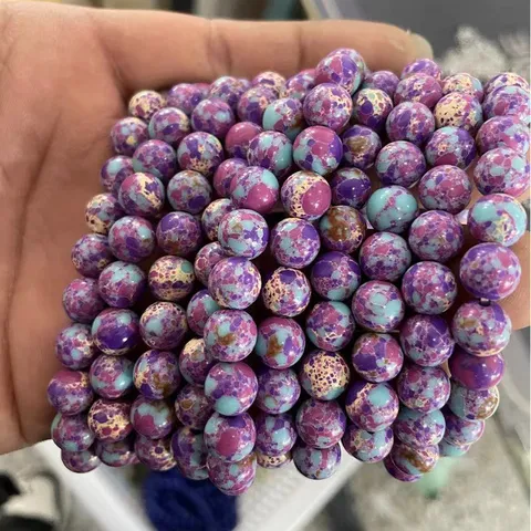 Perles en Vrac Rondes en Pierre Naturelle Quartz Rose Améthyste Oeil de Tigre Agate Turquoise Perles pour la Fabrication de Bijoux DIY Bracelet Collier Vente en Gros