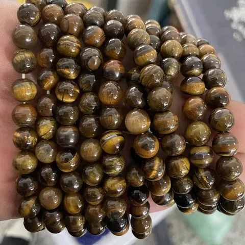 Perles en Vrac Rondes en Pierre Naturelle Quartz Rose Améthyste Oeil de Tigre Agate Turquoise Perles pour la Fabrication de Bijoux DIY Bracelet Collier Vente en Gros