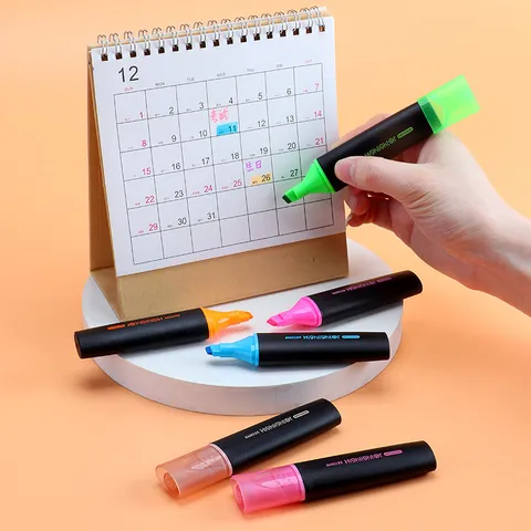 Baoke Large Capacity Highlighter Pens Assorted Colors Soft Resin Nib Aesthetic Pastel Marker For School Office