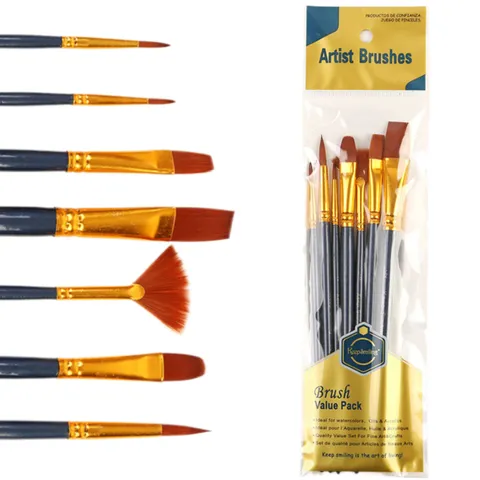 Professional Artist Paint Brush Set Nylon Hair Wooden Handle Watercolor Acrylic Oil Painting Brushes Art Supplies