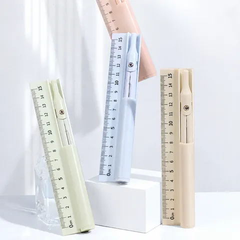 Multifunctional Compass Ruler Student Portable Plastic Scale Ruler Drawing Math Learning Supplies Stationery