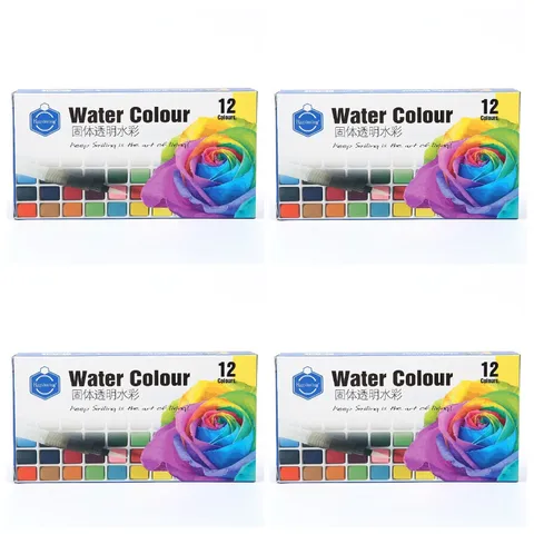 Ensemble Peinture Aquarelle Solide Gâteaux Aquarelle Pinceau Eau Débutants Enfants Dessin Fournitures Art