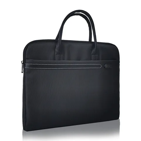 Men Women Business Briefcase Laptop Bag Waterproof Fabric Handbag Office Document Bag Commuting Portfolio Shoulder Bag