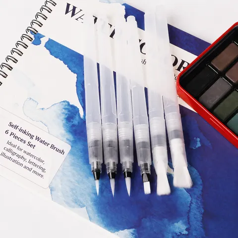Pennelli ad Acqua Ricaricabili Pennelli per Pittura ad Acquerello Artista Disegno Penne per Calligrafia Penne in Plastica per Conservazione Acqua