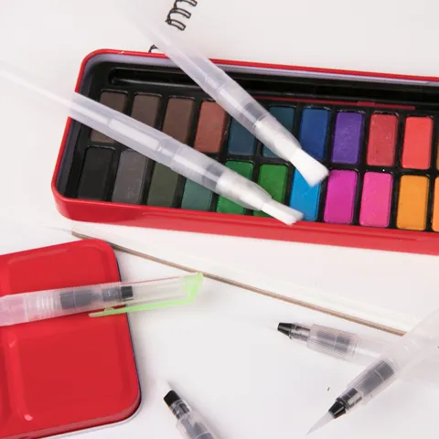 Refillable Water Brushes Watercolor Painting Brushes Artist Drawing Calligraphy Pens Plastic Water Storage Pens
