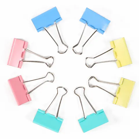 Bunte Metall Binder Clips Sortierte Größen Lange Schwanz Papierklemmen Fass Verpfft Büro Schule Schreibwaren