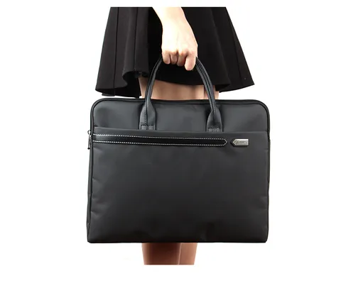Men Women Business Briefcase Laptop Bag Waterproof Fabric Handbag Office Document Bag Commuting Portfolio Shoulder Bag