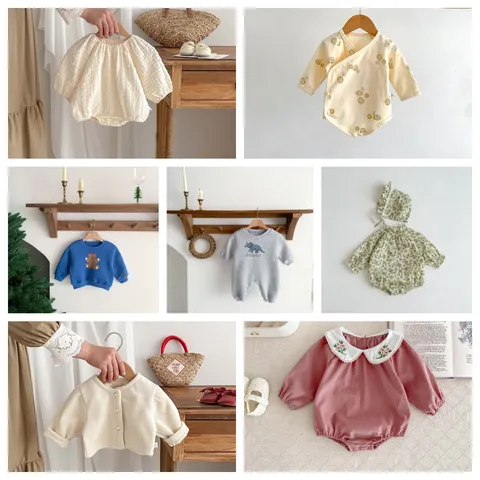 Tutina in Cotone a Manica Lunga per Neonata Deliziosa Salopette