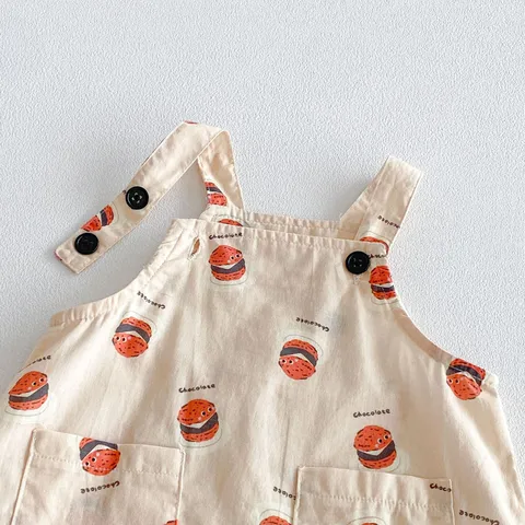 Tutina Estiva Senza Maniche per Bambini Cartoon in Cotone Casual Tutina per Neonato Vestiti Carini