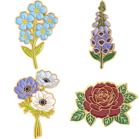 Westerse Stijl Bloemen Emaille Brooch Pin Leuke Legering Plant Badge Kleding Accessoires Mode Sieraden Cadeau Voor Vrouwen