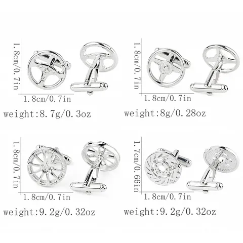 Boutons de Manchette en Cuivre pour Hommes Design Volant Automobile Moyeu de Roue Disque de Frein Chemise Française Bijoux