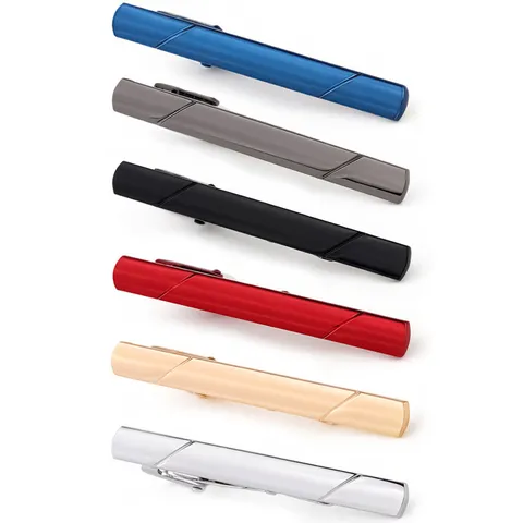 Pince à Cravate Minimaliste en Cuivre pour Hommes Affaires Formel Costume Chemises Sergé Rayé Brossé Électroplaqué Accessoires Métal