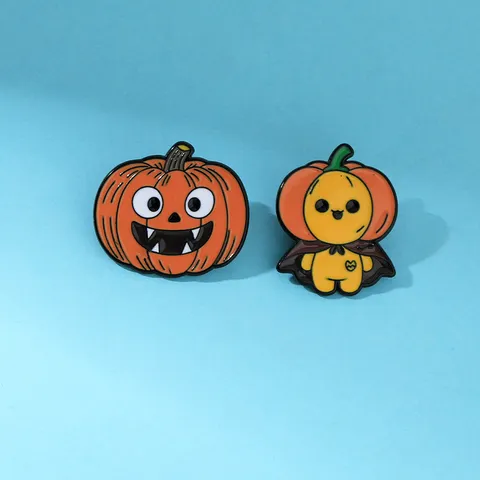 Halloween Enamel Brooch Pin Cute Cartoon Pumpkin Ghost Metal Badge Holiday Jewelry Gift For Clothes Backpack Unisex