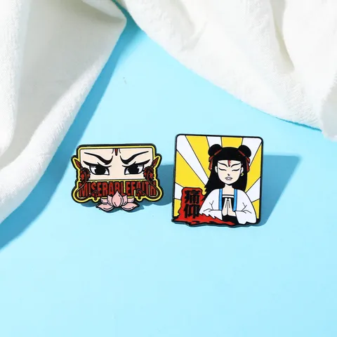 Alloy Cartoon Character Brooch Electroplated Enamel Lapel Pin Decorative Accessories For Clothes Bag Unisex