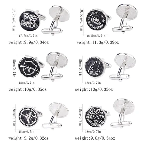 Boutons de Manchette Vintage en Cuivre pour Hommes Électroplaqué Rond Motif Géométrique Accessoires de Chemise de Bureau Mode Boutons de Manchette