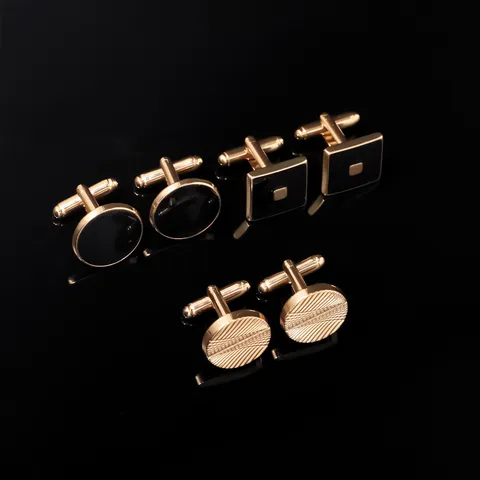 Men's Cufflinks Classic Alloy Round Spiral Square Geometric Cuff Links For Business Wedding Party Shirt Accessories