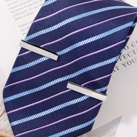 Men Stainless Steel Tie Clip Minimalist Silver Tone Tie Bar Clip For Business Shirt Suit Wedding Formal Accessory Gift