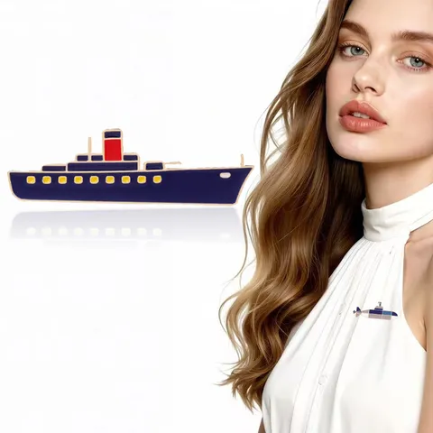 Cartoon Military Model Submarine Warship Alloy Brooch Creative Enamel Badge Lapel Pin For Backpacks Clothes Accessories