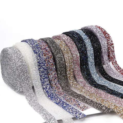 Adhesive Rhinestone Ribbon Hotfix Crystal Trim DIY Garment Accessories For Wedding Dress Belt Craft Decor