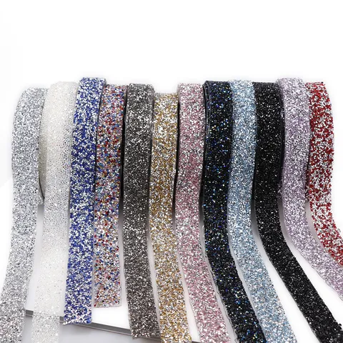 Adhesive Rhinestone Ribbon Hotfix Crystal Trim DIY Garment Accessories For Wedding Dress Belt Craft Decor