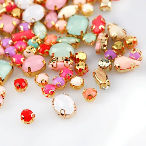 Gemengde Vorm Klauw Strass Steentjes Metalen Basis DIY Knutselaccessoires Voor Kleding Schoenen Hoeden Decoratieve Sieraden