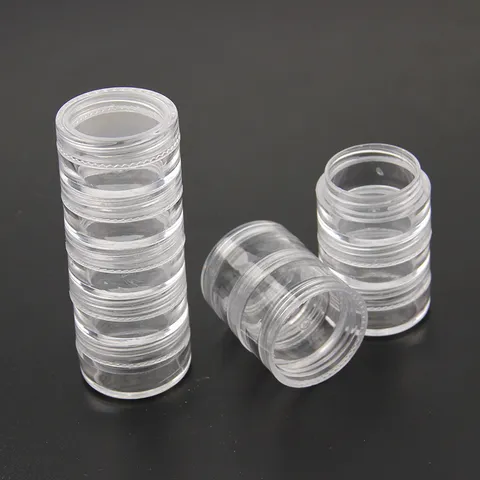 Multi Tier Rotating Plastic Sub Bottling Container Transparent Storage Jar For Rhinestones Beads Travel