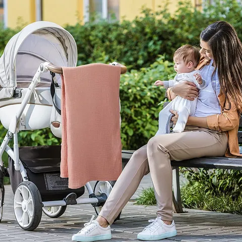 Cotton Muslin Nursing Cover Print Double Layer Gauze Infant Stroller Sunshade Blanket Adjustable Privacy Feeding Wrap For Outdoor Travel Mother Baby