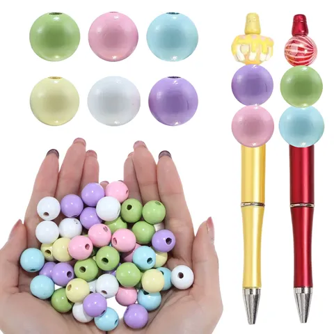 Cuentas Sueltas de Madera Coloridas Serie de Pascua de Primavera Cuentas de Madera Sólidas para Niños Manualidades de Joyería DIY